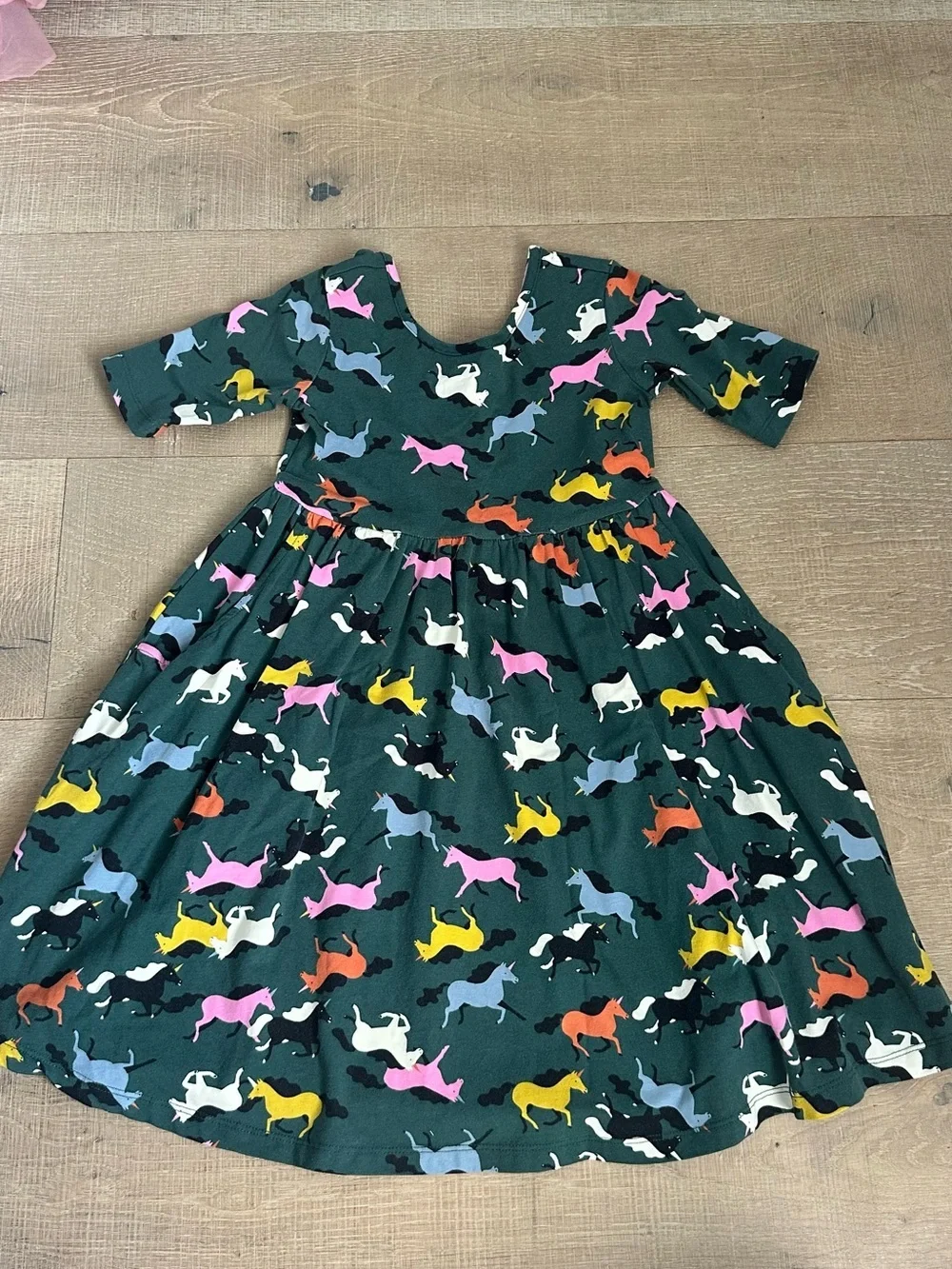 Hanna Andersson Green Horse Print Twirl Dress - Multicolor Horses